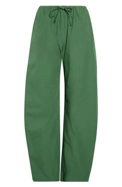 LESET Kyoto Cotton Drawstring Pants in Juniper at Nordstrom, Size Small | Nordstrom