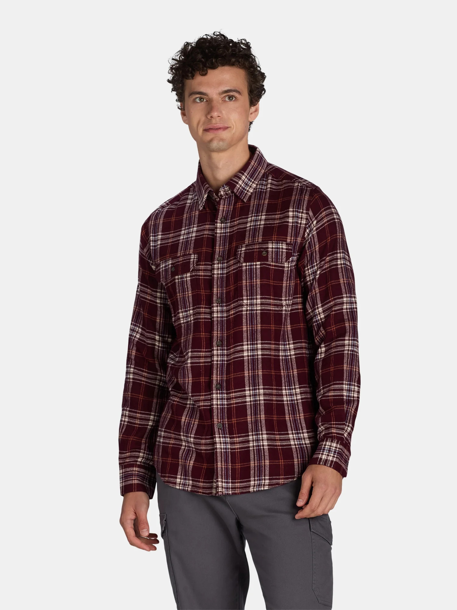 George Men's and Big Men's Flannel Shirt with Long Sleeves, Sizes XS-3XLT | Walmart (US)