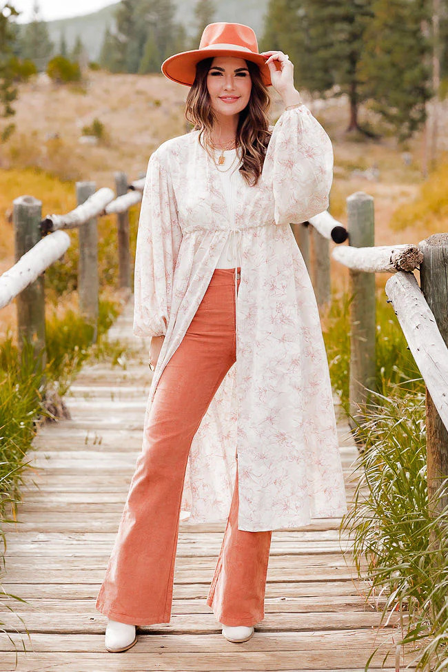 At My Peak Floral Kimono FINAL SALE - S | Pink Lily
