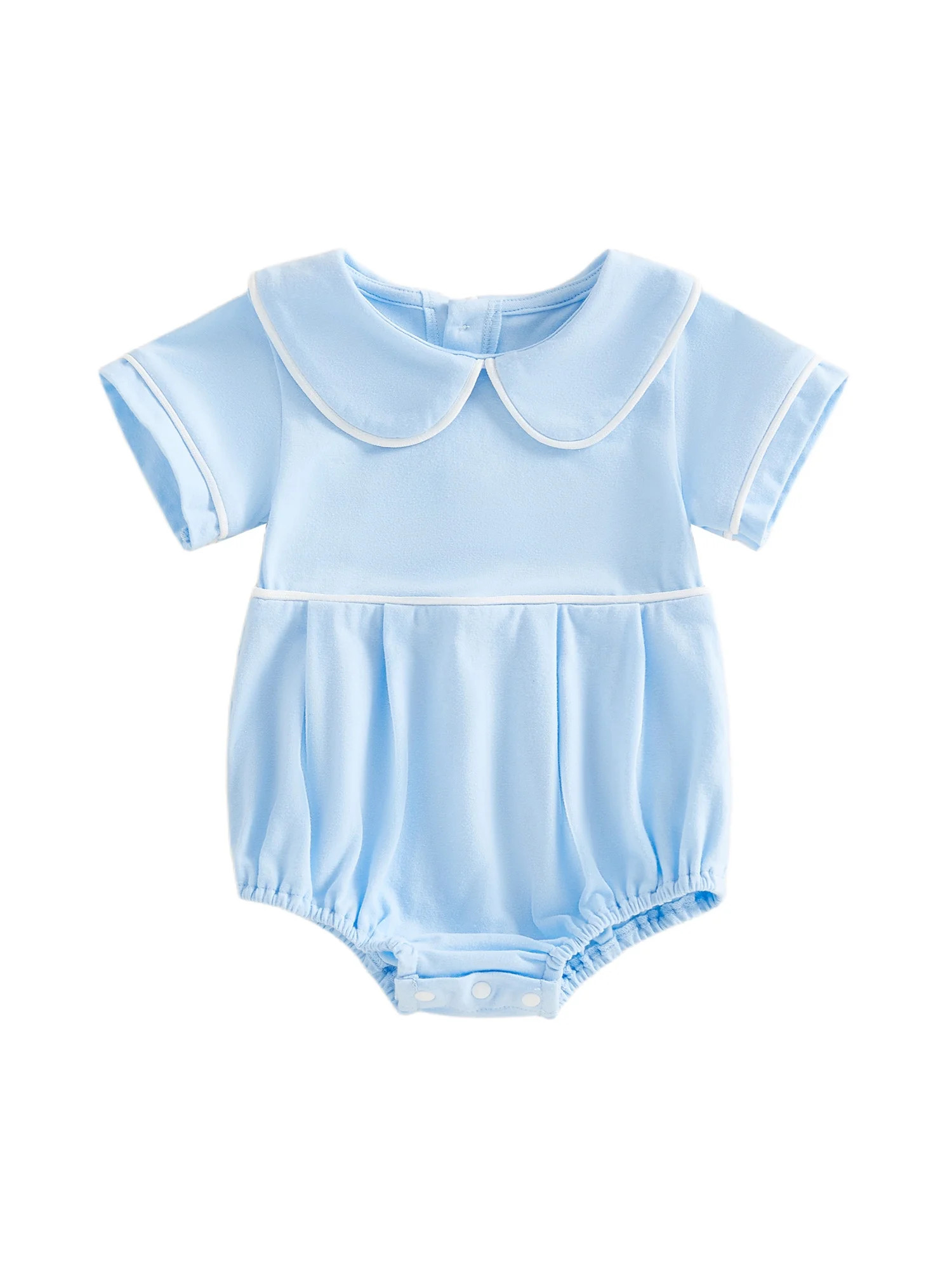 BemeyourBBs Newborn Baby Boy Girl Bubble Romper Infant Short Sleeve Doll Collar Romper Oversize T... | Walmart (US)