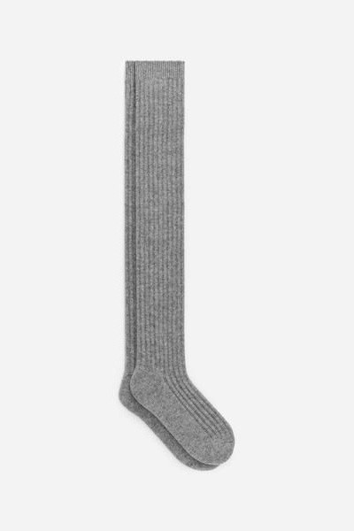 Cashmere-Blend Knee Socks – Grey – Women – ARKET GB | Arket UK