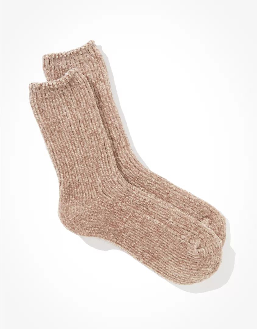AE Ribbed Chenille Crew Socks | American Eagle Outfitters (US & CA)