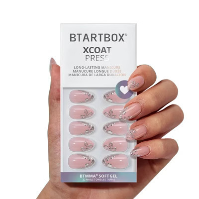BTArtbox Press-On Nails -Frost Glam -Short Almond - 32ct | Target