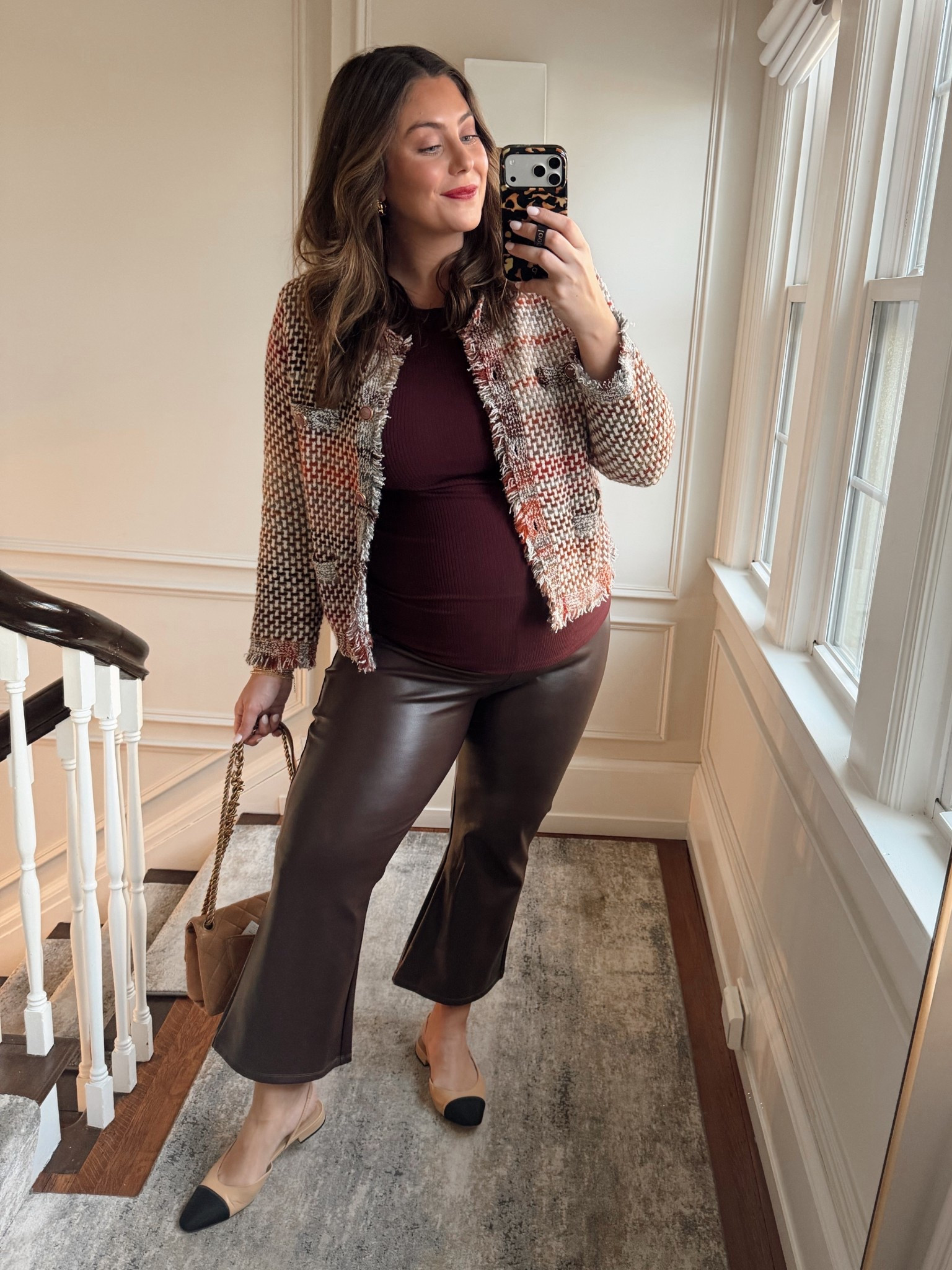Wearing size XL in jacket (exact color no longer available, sharing exact jacket in different color) & top, XL in faux leather pants - sharing similar styles 

#LTKootd #LTKBump #LTKMidsize