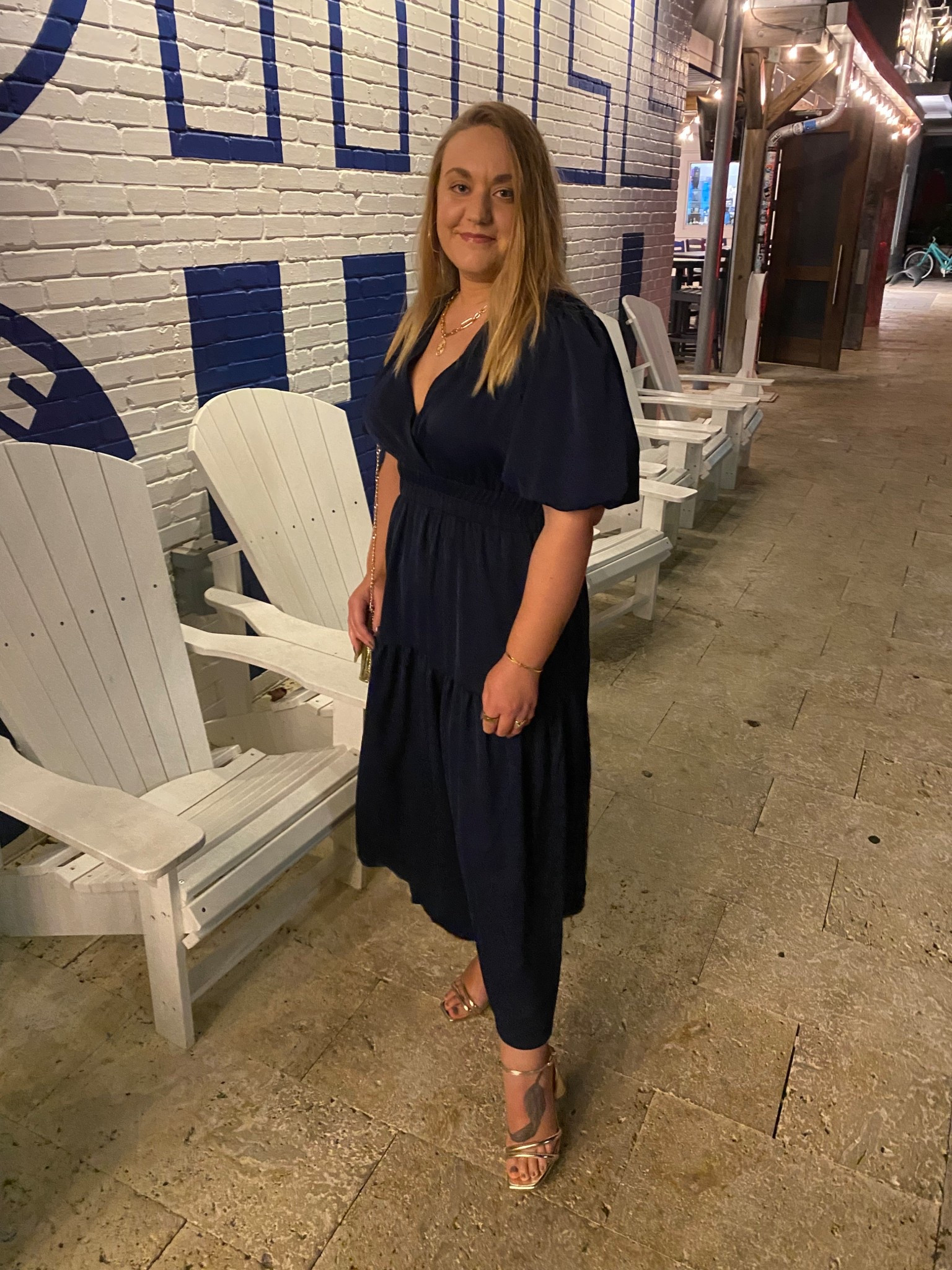 Navy blue maxi dress, v neck dress, wedding guest dress, solid dress, Amazon dress, gold heels, gold clutch, gold handbag, short sleeve dresss

#LTKFindsUnder50 #LTKMidsize #LTKShoeCrush