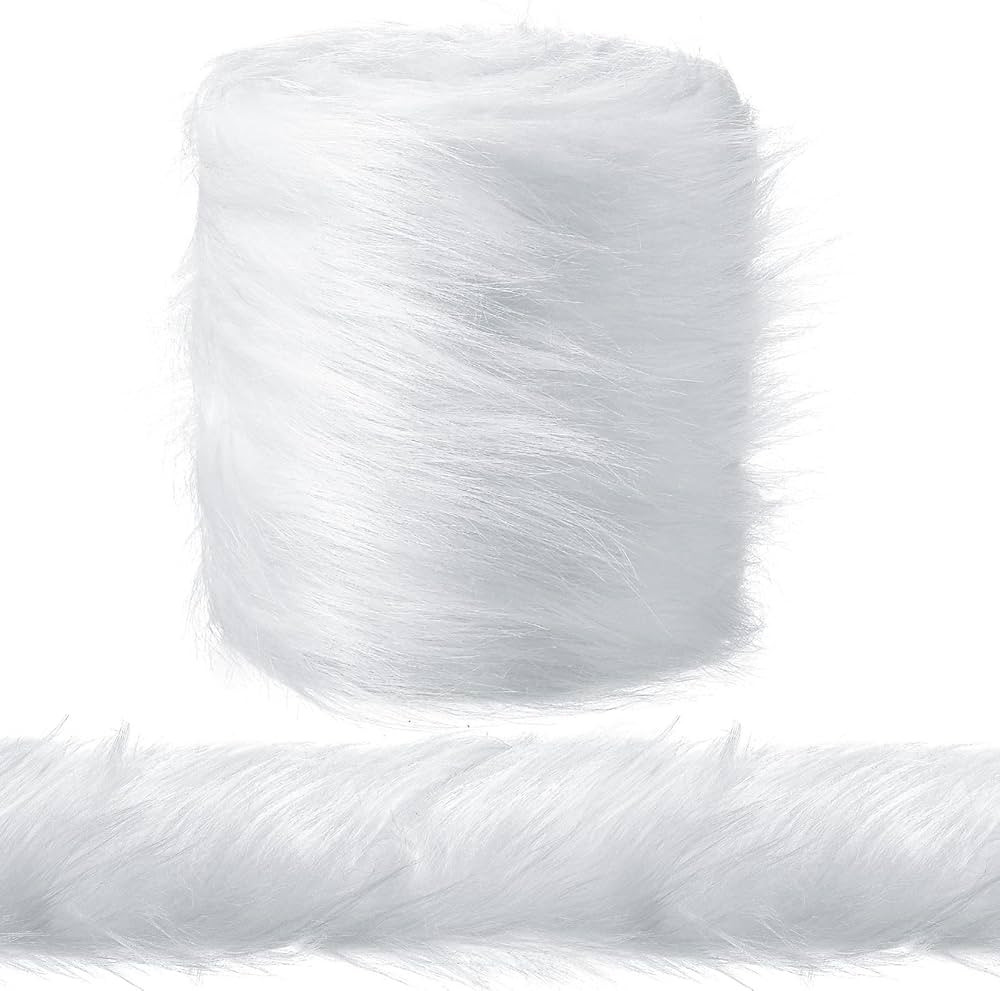 Christmas Faux Fur Ribbon Faux Fur Ribbon Trim Faux Fur Fabric Roll Winter Holiday Garland Orname... | Amazon (US)