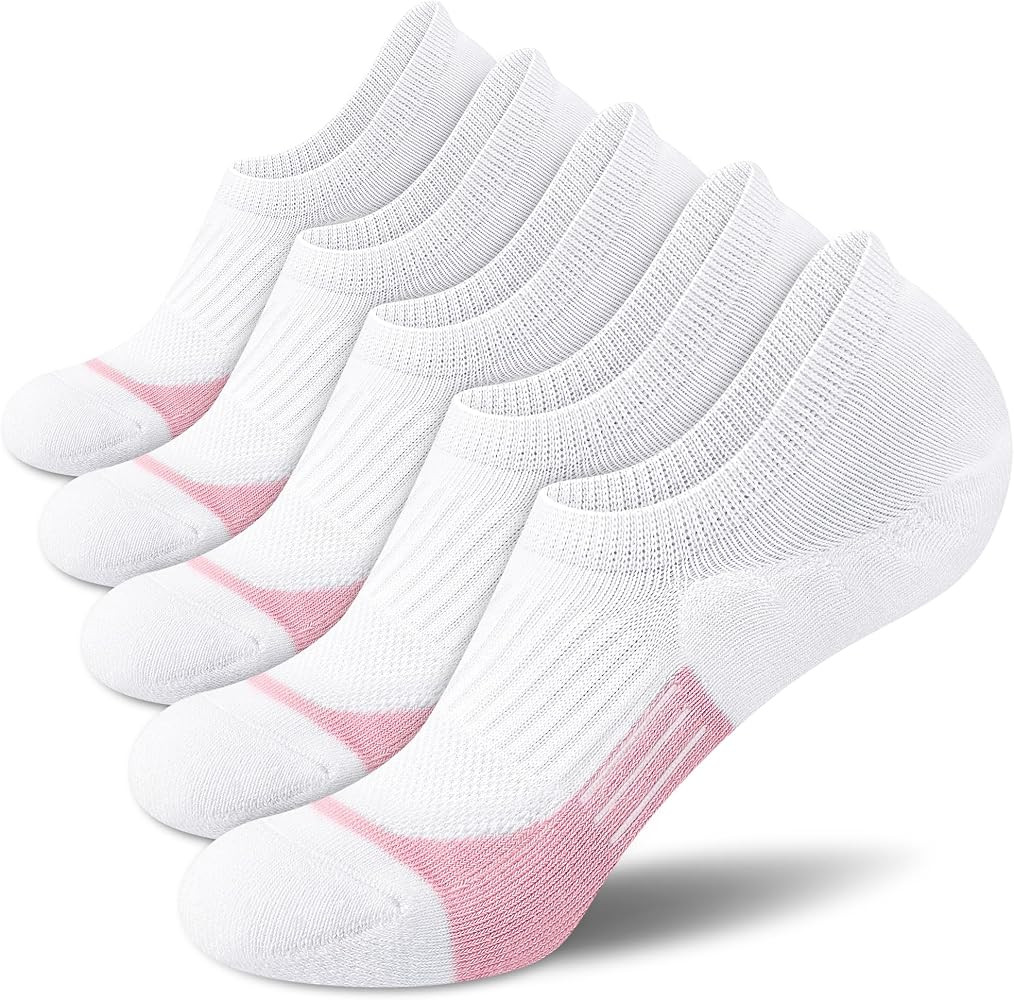 No Show Socks - Athletic Running Thick Cushioned Socks (5 Pairs) | Amazon (US)