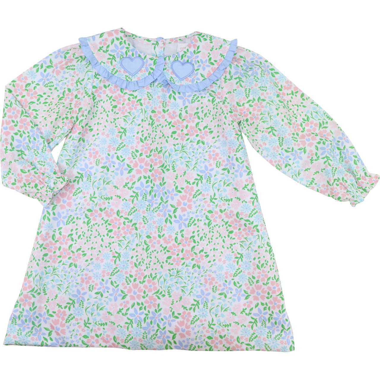 Floral Dress With Applique Hearts | Cecil and Lou