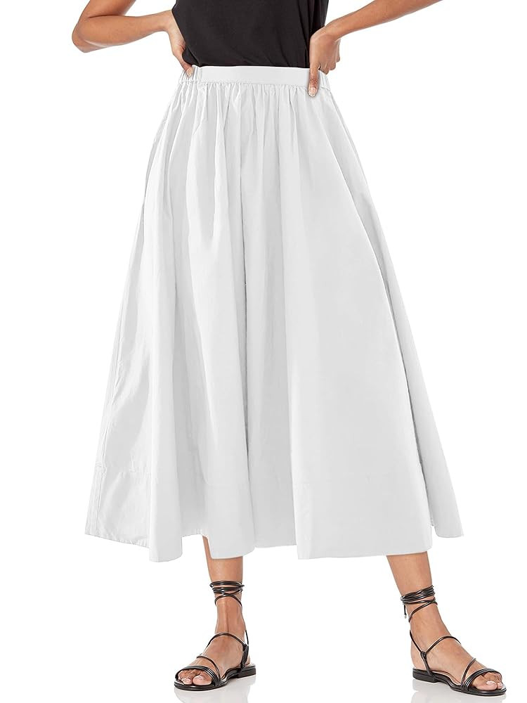 Yousify Women’s A-Line Midi Skirts Casual Elastic High Waist Flowy Swing Pleated Beach Boho Lon... | Amazon (US)