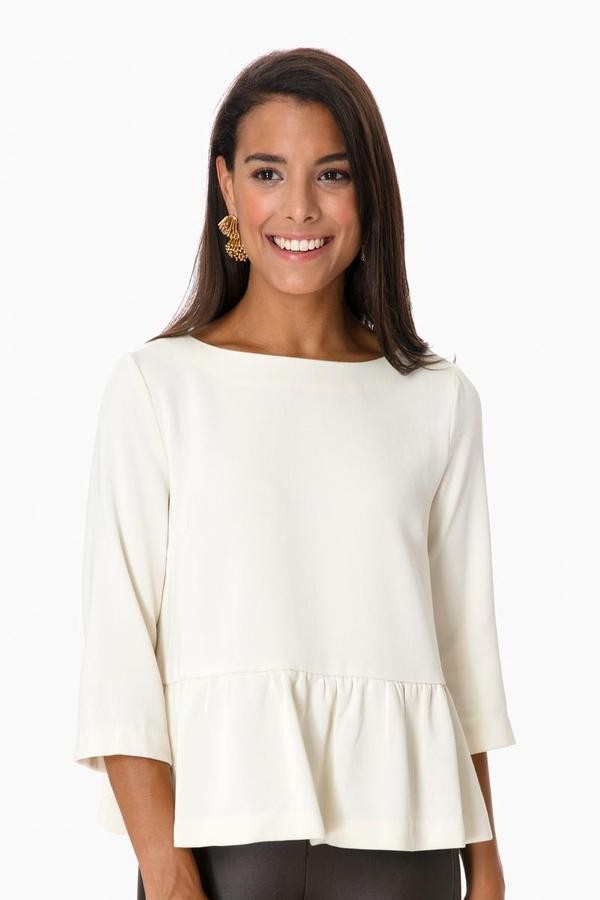 Ivory Button Back Blouse | Tuckernuck