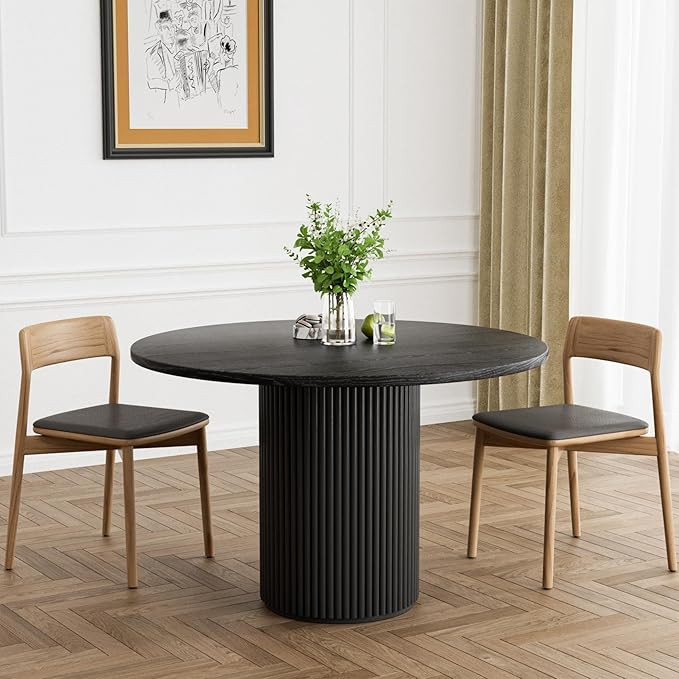 Rophefx Round Dining Table, 47.6" Modern Wood Kitchen Table for 4 to 6, Pedestal Circle Dining Ta... | Amazon (US)