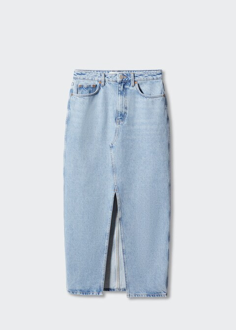 Slit denim skirt | MANGO (US)