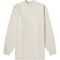 Fear of God ESSENTIALS Relaxed Back Logo Longsleeve T-Shirt in Light Oatmeal, Size X-Small | END. Cl | End Clothing (US & RoW)