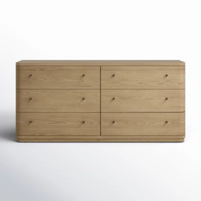 Lucie Six Drawer White Oak Dresser | Wayfair North America
