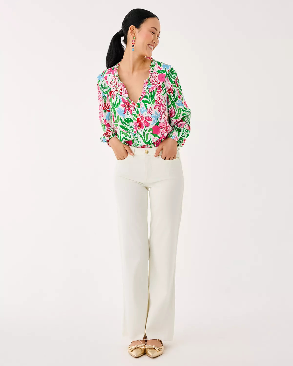 33" Aniston High Rise Straight Leg Jean | Lilly Pulitzer