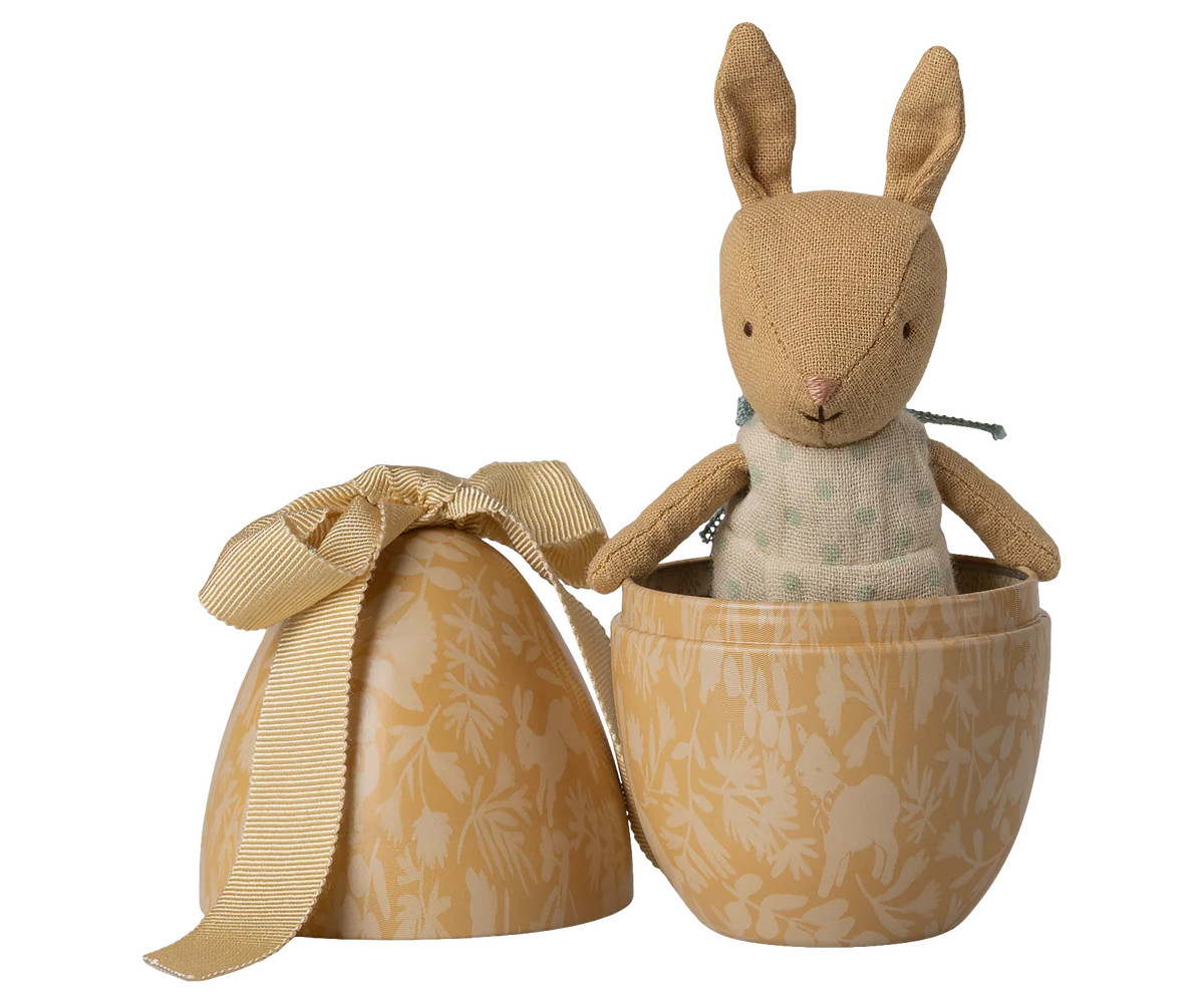 Easter egg with micro rabbit, Small - Cream yellow | Gathre