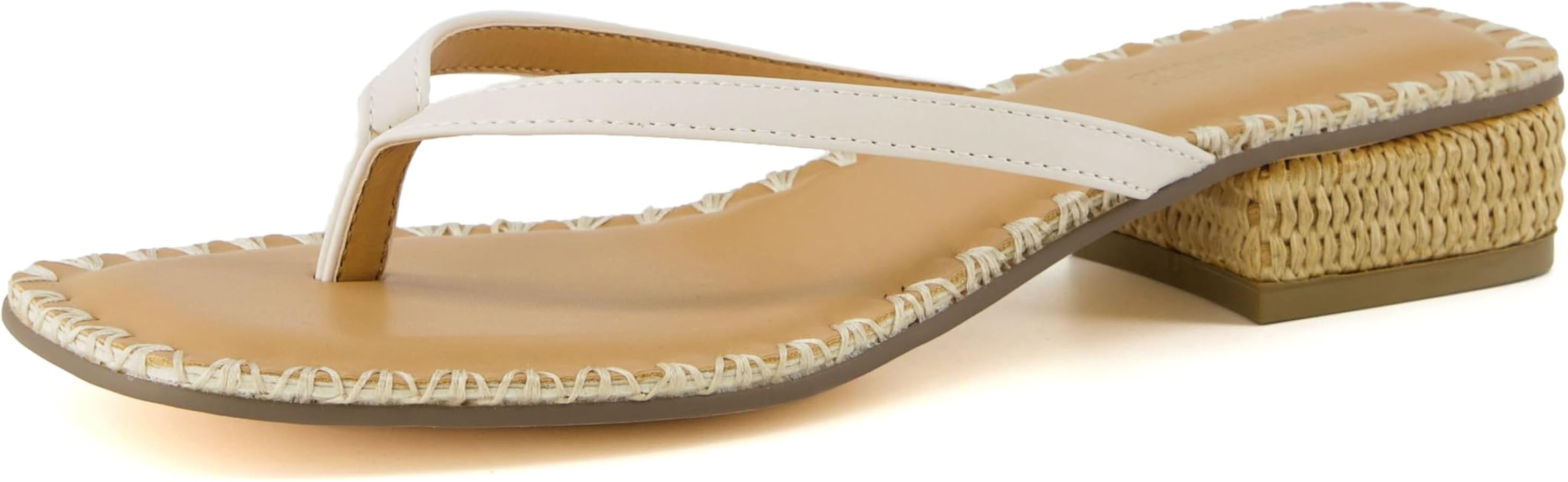 CUSHIONAIRE Women's Breezy Block Heel Thong Sandals +Memory Foam, Wide Widths Available | Amazon (US)