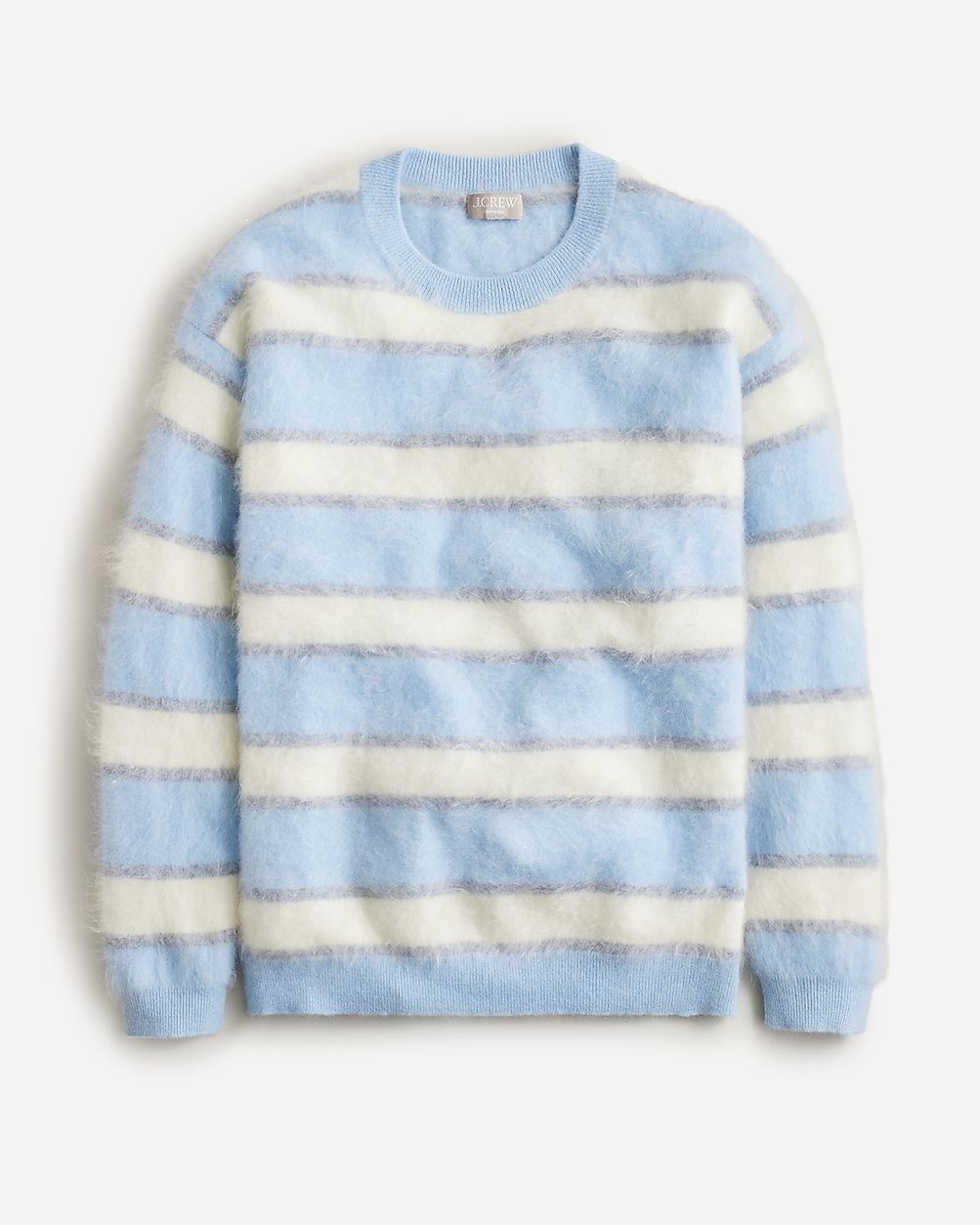 Brushed cashmere relaxed crewneck sweater in stripe | J.Crew US