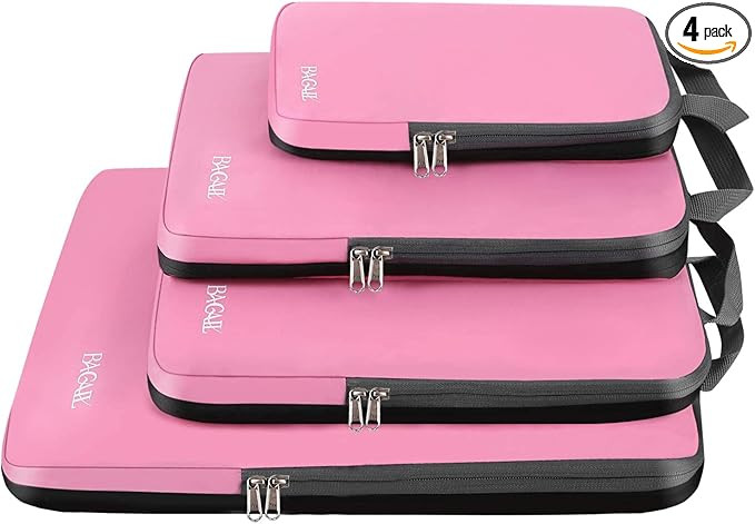 BAGAIL 4 Set/6 Set Compression Packing Cubes Travel Accessories Expandable Packing Organizers(Pin... | Amazon (US)