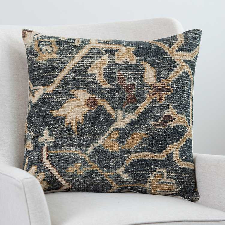 New! Blue Batik Vintage Print Pillow | Kirkland's Home