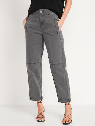 High-Waisted Slouchy Balloon Workwear Pants for Women | Old Navy (US)