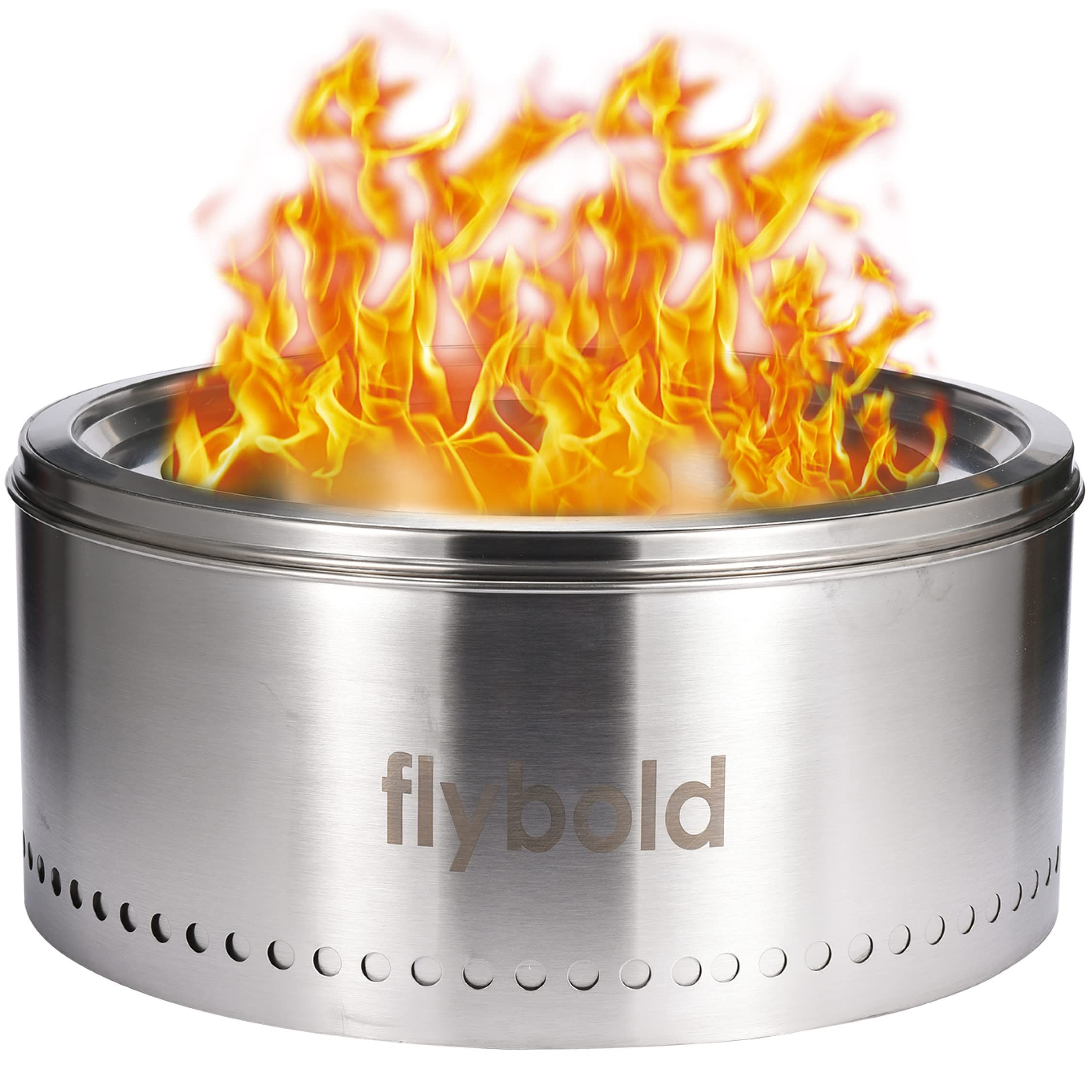 flybold Smokeless Bonfire | Stainless Steel Fire Pit | 19.5 Inch Large Fire Pits for Outside Pati... | Amazon (US)