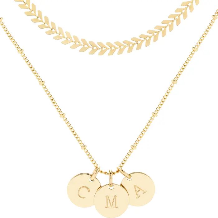 Madeline Choker & Three Initial Pendant Necklace Set | Nordstrom