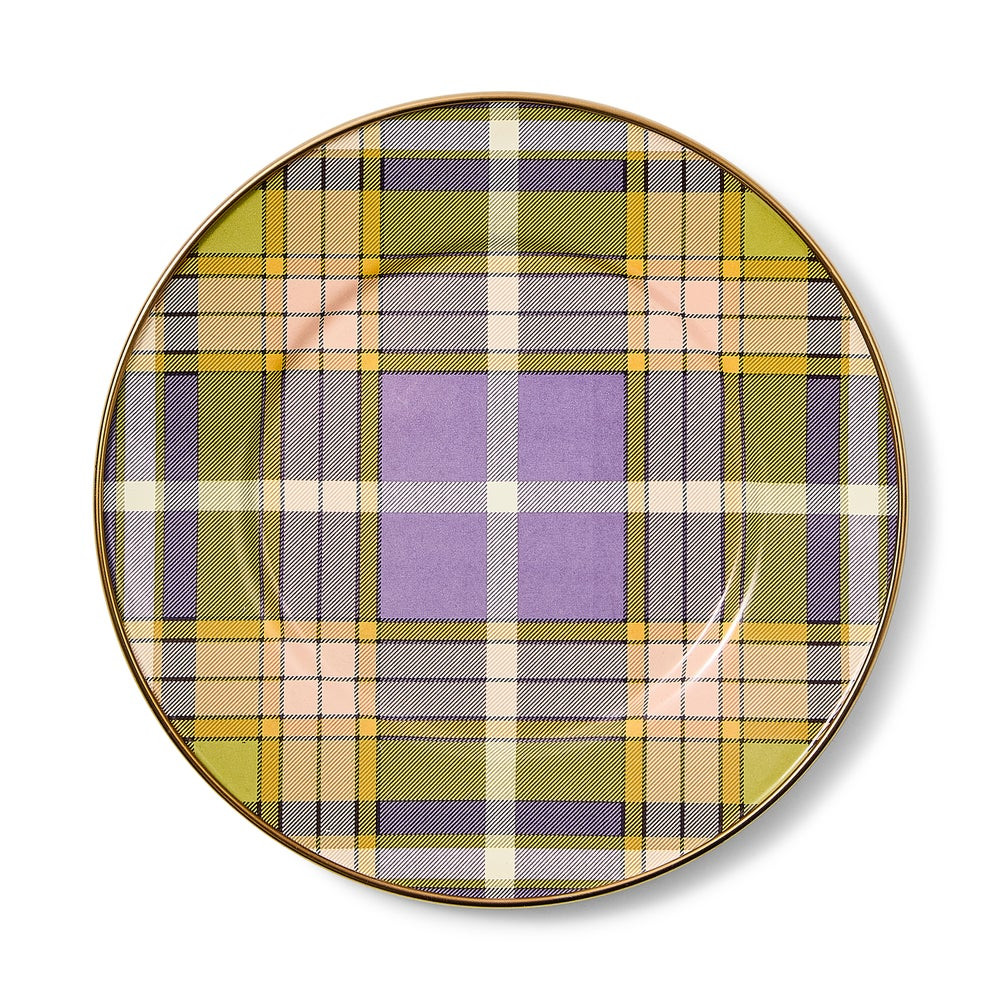 Tartan Violet Salad/Dessert Plate | MacKenzie-Childs