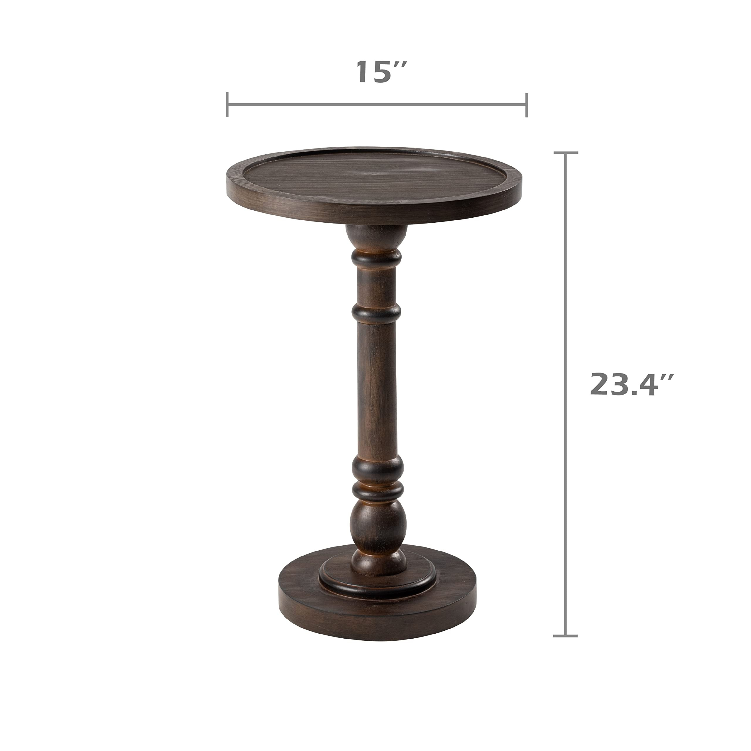 COZAYH Pedestal Small Drinking Table, Traditional Tray Top End Table, Espresso, Dark Brown (PH030... | Amazon (US)
