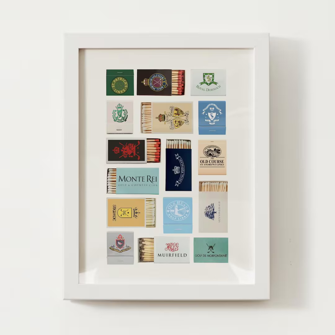 European Golf Courses Matchbox Print; Gift for Golfers, Golfer Wall Art Poster - Etsy | Etsy (US)