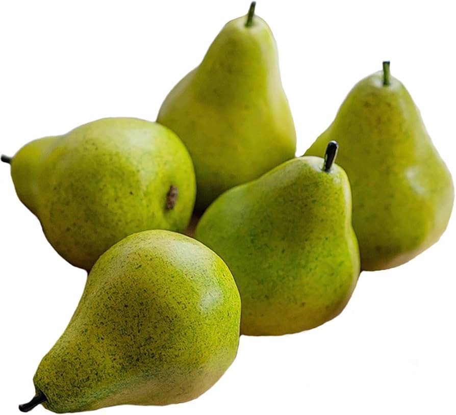 5Pcs Fake Pears Artificial Pear Fruits Lifelike Faux Green Pear Fake Fruits Decorative Simulation... | Amazon (US)