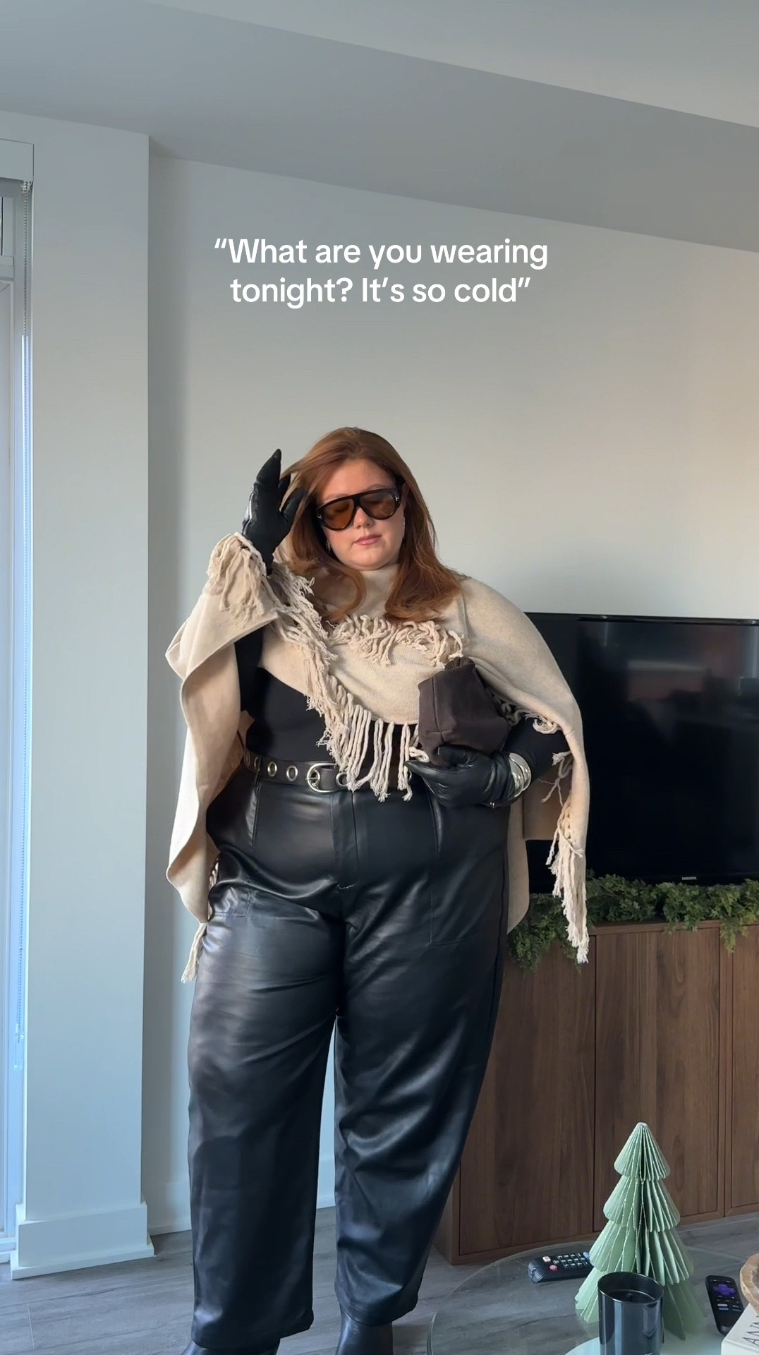 Poncho girl winter!!❄️ loving the whole western winger aesthetic 

Plus size fringe poncho-22/24
Faux leather pants-26 (a little loose in some eras)

#LTKplussize #LTKmidsize #LTKwinter