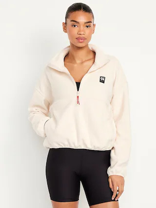 Oversized Performance Microfleece Cropped Half Zip | Old Navy (US)