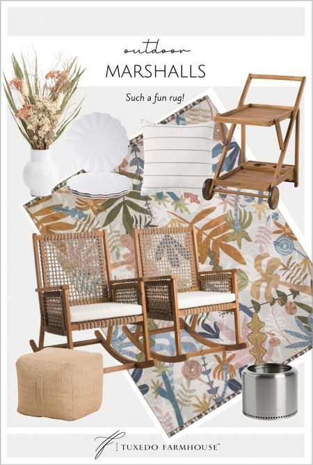 Outdoor furniture and rugs from Marshalls. 

Outdoor rugs, patio furniture, porch decor, home decor, spring decor, bar carts, outdoor dishes, pillows, poufs. 

#ltkunder50
#ltkunder100

#LTKhome #LTKSeasonal #LTKFind