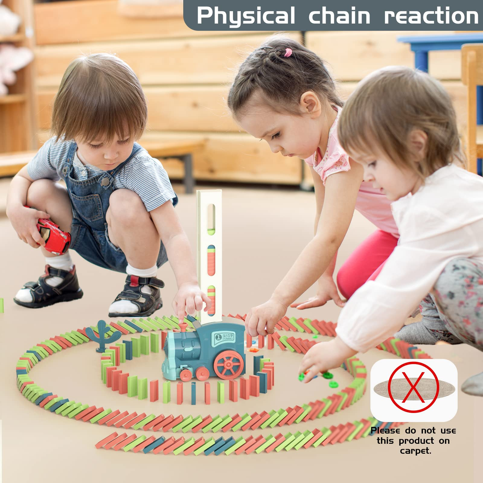Kids Games Domino Train Toys: 180PCS Automatic Stacking Creative Game 3+ Year Old - Stem Montesso... | Amazon (US)