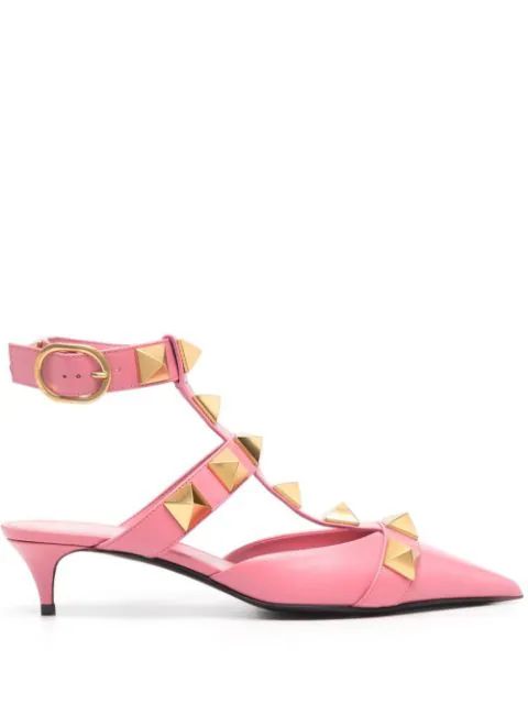 Valentino Garavani Roman Stud 40mm Pumps - Farfetch | Farfetch (US)