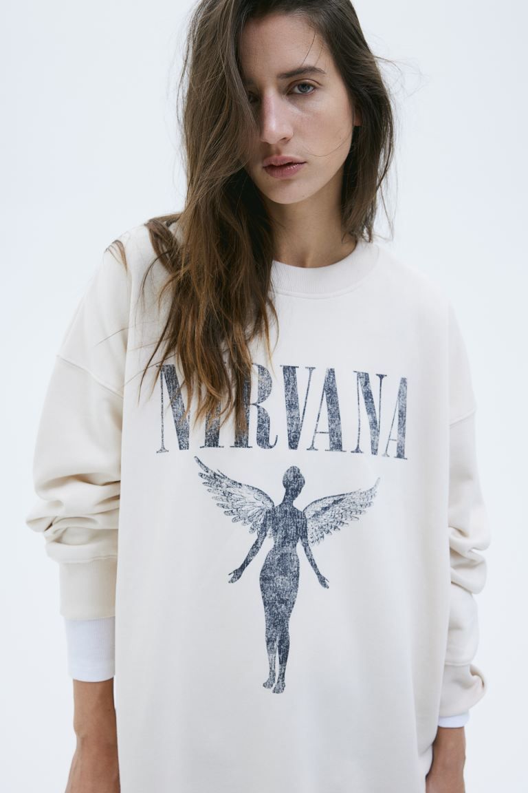 Oversized sweater - Roomwit/Nirvana - DAMES | H&M NL | H&M (DE, AT, CH, NL, FI)