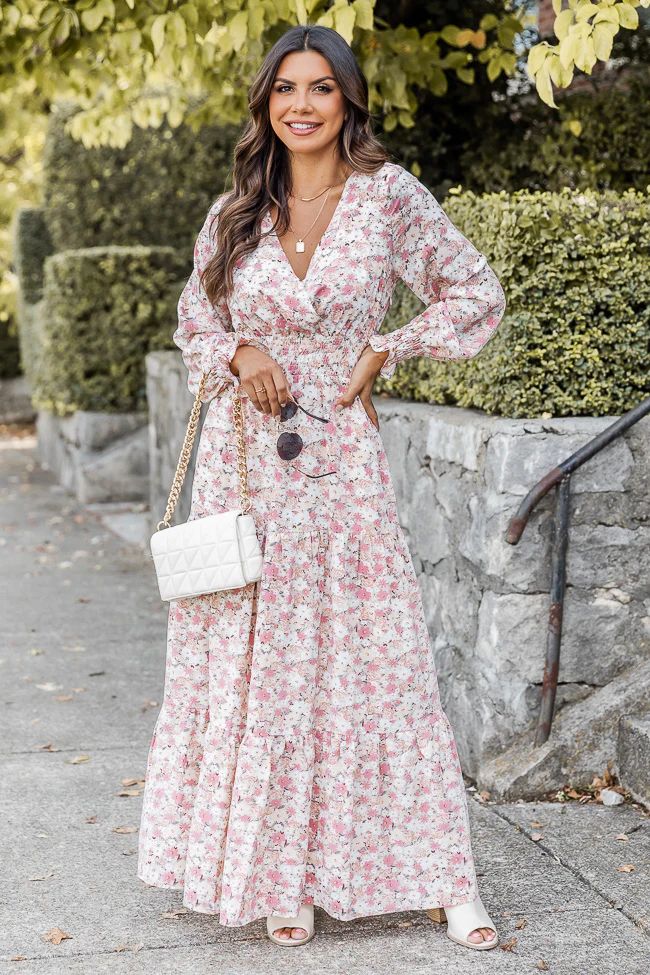 I Would Understand Multicolored Floral Wrap Front Maxi Dress | Pink Lily