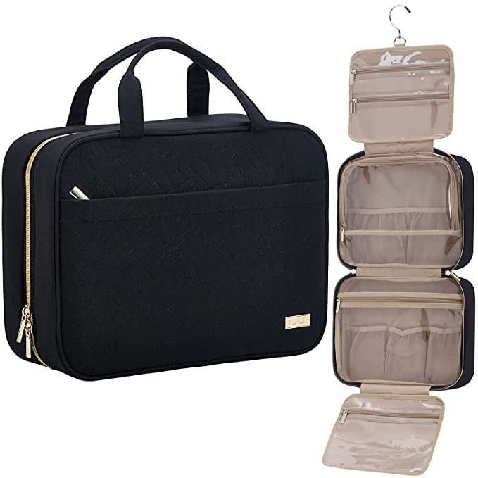 NISHEL Large Hanging Travel Toiletry Bag, Portable Makeup Organizer, Cosmetic Holder for Brushes ... | Amazon (US)