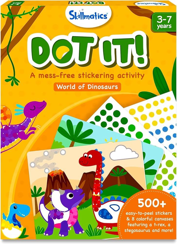 Skillmatics Art Activity - Dot It Dinosaurs, No Mess Sticker Art for Kids, Craft Kits, DIY Activi... | Amazon (US)