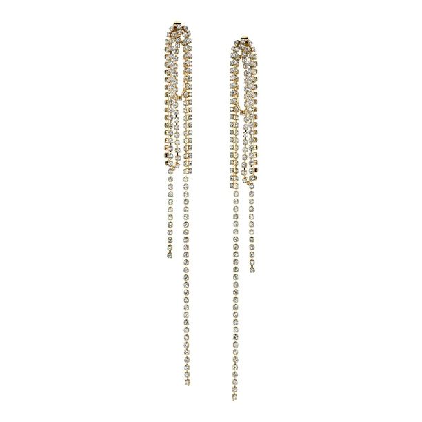 Scoop Womens 14K Gold Flash-Plated Crystal Strands Dangle Earrings - Walmart.com | Walmart (US)