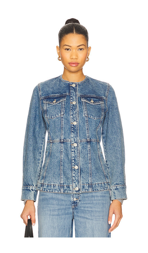 Free People x We The Free Lula Denim Jacket In River Blues in Blue. Size M. Also in S, XS. | Revolve Clothing (Global)
