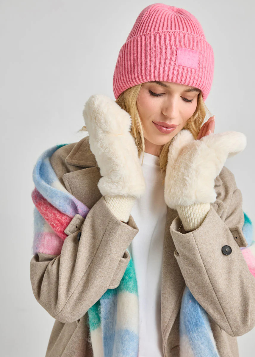 Adult Mad Hatter Ribbed Knit Beanie - Sachet Pink | Alice & Wonder