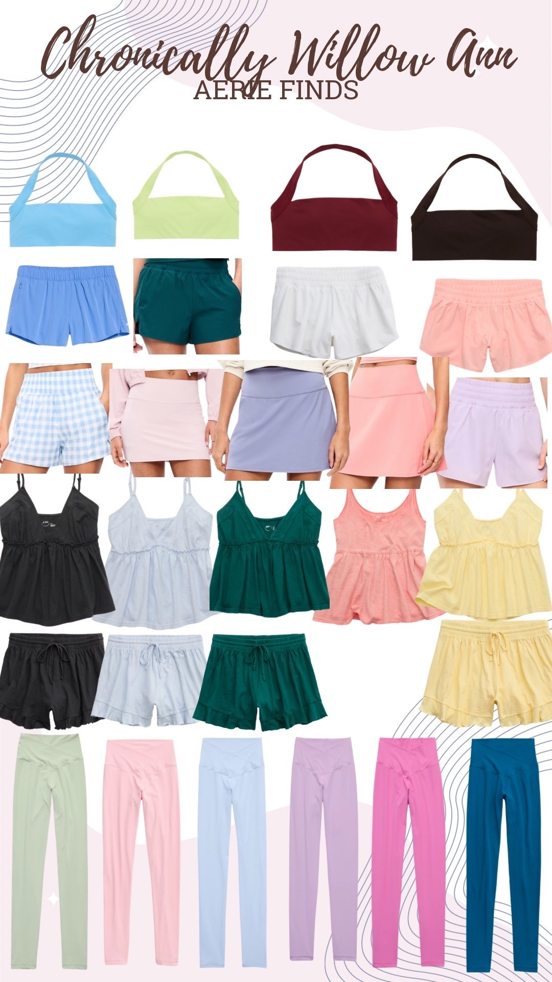 Aerie finds that are perfect for summer. The best workout sets, the cutest pjs, the cutest workout sets, the cutest athletic shorts, athletic tops, athletic outfits, cute summer styles

#LTKootd #LTKfitnessgoals #LTKActive