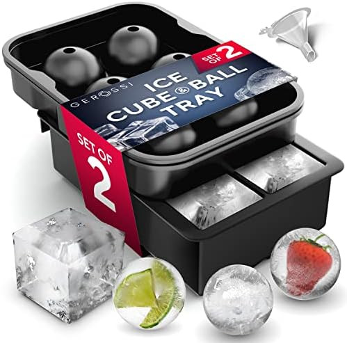Premium Ice Cube Trays, Food Grade Silicone Ice Ball Maker Mold with Lids & Large Square Ice Cube... | Amazon (US)