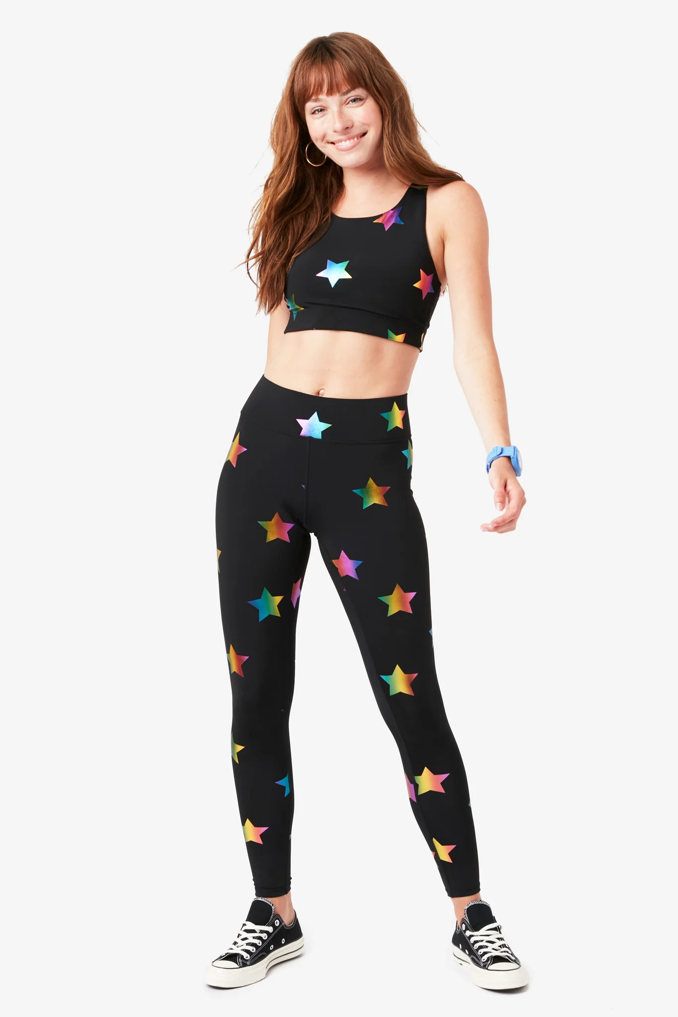 Black Rainbow Star Foil UpLift Leggings | Terez
