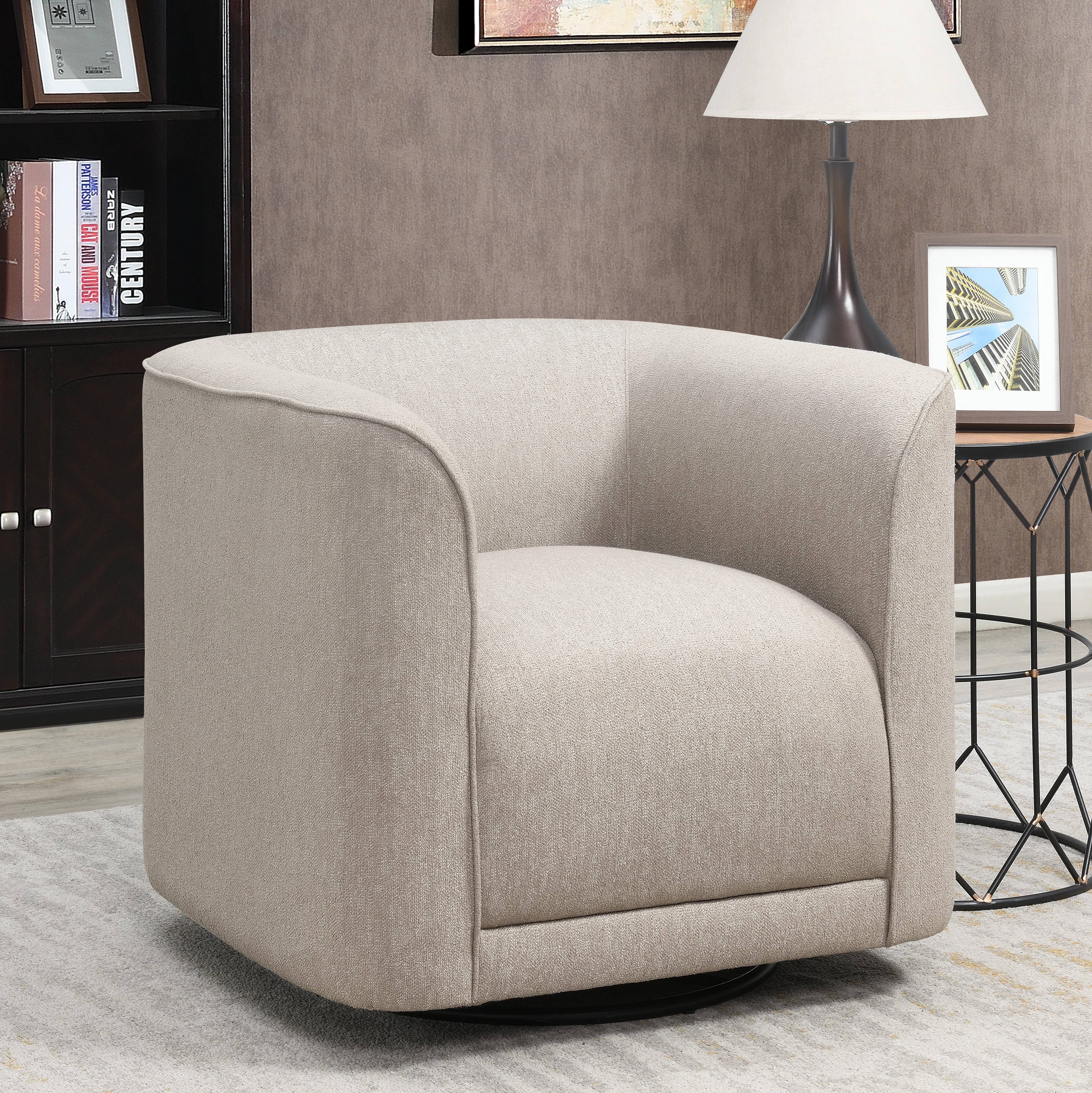 Cordoba 33" W Polyester Swivel Barrel Chair | Wayfair North America