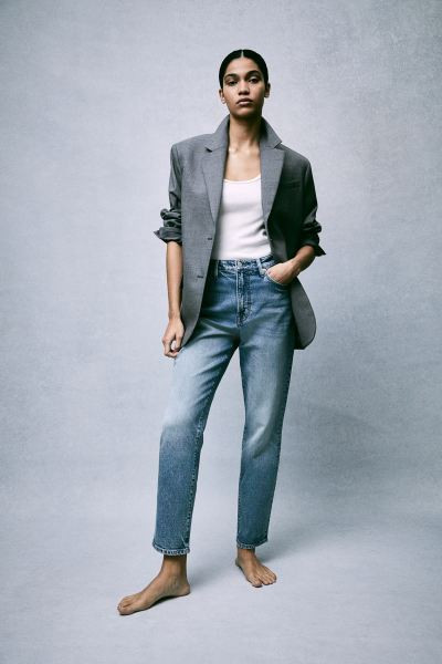 Mom Ultra High Ankle Jeans - Ultra high waist - Ankle-length - Black - Ladies | H&M US | H&M (US + CA)