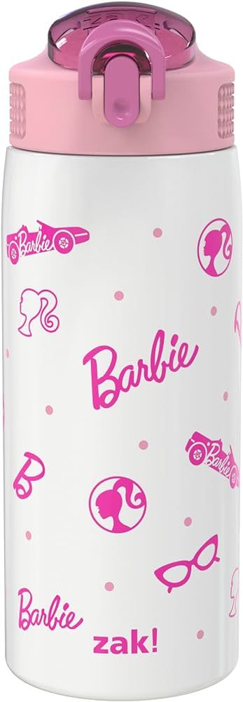Zak Designs Barbie Water Bottle for Travel and At Home, 19 oz Vacuum Insulated Stainless Steel wi... | Amazon (US)