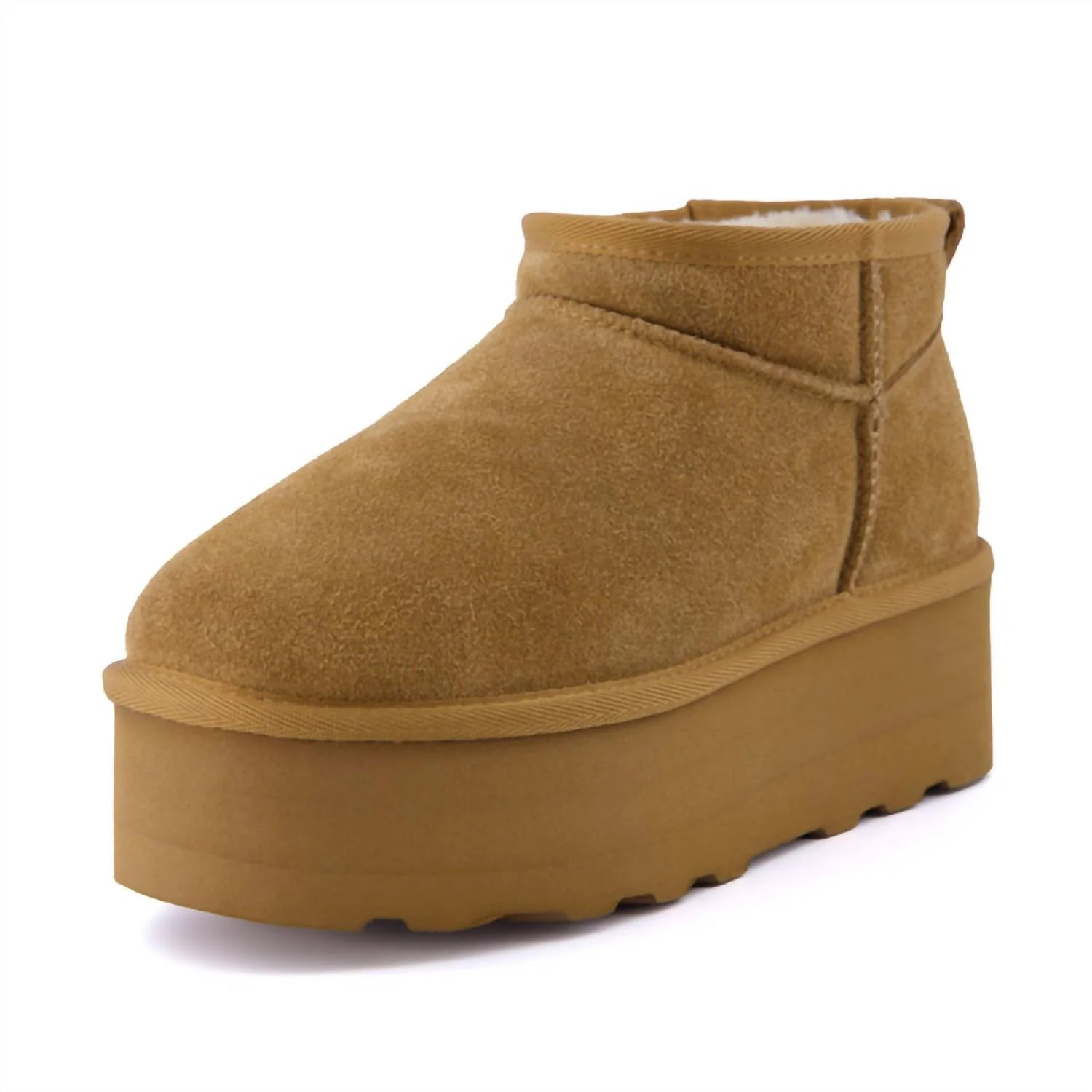 Women'S Hippy Cozy Platform Ankle Boots In Chestnut | Shop Simon